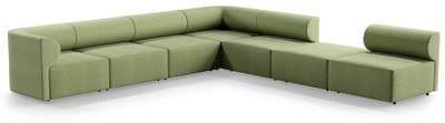 Casa Padrino Divano ad Angolo di Lusso Verde 360 x 360 cm - Divano Soggiorno Modulare - Mobili Soggiorno di Lusso