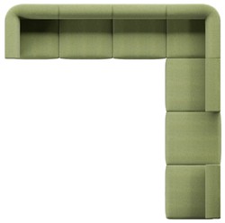 Casa Padrino Canapé d'Angle de Luxe Vert 360 x 360 cm - Canapé de Salon Modulable - Meubles de Salon de Luxe