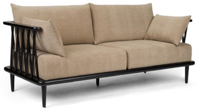 Casa Padrino divano di lusso beige / nero 169,5 cm - Mobile da soggiorno di lusso
