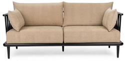 Casa Padrino sofá de lujo beige / negro 169,5 cm - Muebles de salón de lujo
