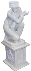 Casa Padrino sculpture baroque en marbre femme sur colonne gris H. 160 cm