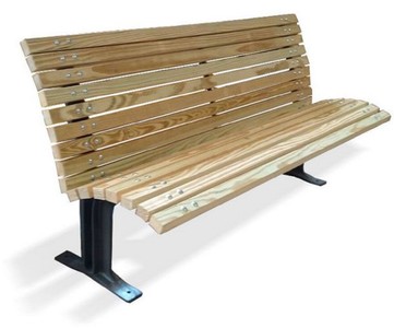 Parkbank Stadtbank Gartenbank Naturfarben Schwarz