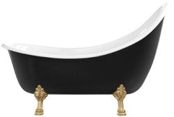 Freistehende Jugendstil Retro Stil Badewanne Schwarz Weiß Gold