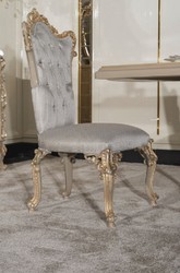 Casa Padrino ensemble de salle à manger baroque de luxe argent / gris / or - 1 Table à manger baroque & 8 Chaises à manger baroques
