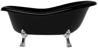 Casa Padrino Art Nouveau bathtub black / silver 168 cm - Freestanding retro style bathtub