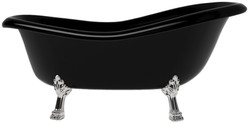 Casa Padrino bañera Art Nouveau negro / plata 168 cm - Bañera independiente de estilo retro