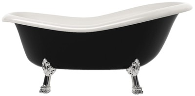 Casa Padrino Art Nouveau bathtub black / white / silver 168 cm - Freestanding retro style bathtub
