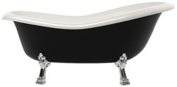Casa Padrino Art Nouveau bathtub black / white / silver 168 cm - Freestanding retro style bathtub