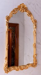 Casa Padrino specchio barocco di lusso oro A. 111 cm - Magnifico specchio da parete in stile barocco - Fatto in Italia