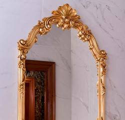 Casa Padrino specchio barocco di lusso oro A. 111 cm - Magnifico specchio da parete in stile barocco - Fatto in Italia