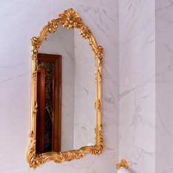Casa Padrino specchio barocco di lusso oro A. 111 cm - Magnifico specchio da parete in stile barocco - Fatto in Italia