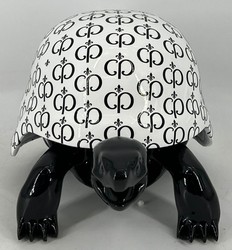 Casa Padrino Luxus Deko Figur Skulptur Schildkröte Schwarz Weiß