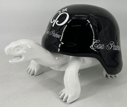 Casa Padrino Luxus Deko Figur Skulptur Schildkröte Weiß Schwarz