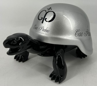 Casa Padrino Luxus Deko Figur Skulptur Schildkröte Schwarz Silber