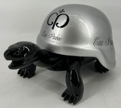 Casa Padrino Luxus Deko Figur Skulptur Schildkröte Schwarz Silber