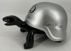 Casa Padrino Luxus Deko Figur Skulptur Schildkröte Schwarz Silber