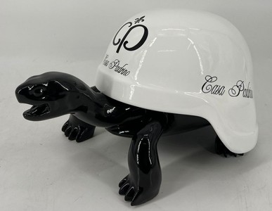 Casa Padrino Luxus Deko Figur Skulptur Schildkröte Schwarz Weiß