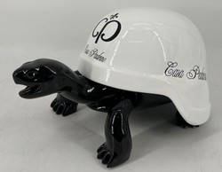 Casa Padrino Luxus Deko Figur Skulptur Schildkröte Schwarz Weiß