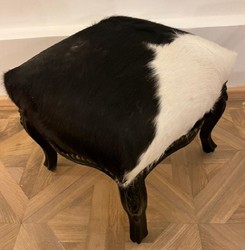 Casa Padrino reposapiés barroco negro / blanco - Taburete estilo barroco - Muebles barrocos