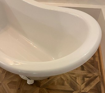 Casa Padrino Jugendstil Badewanne Weiß / Weiß 170 cm - Freistehende Retro Stil Badewanne