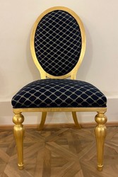 Casa Padrino chaise de salle à manger baroque avec motif noir / or - Meubles de salle à manger de style baroque