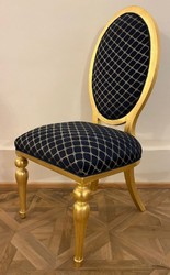 Casa Padrino chaise de salle à manger baroque avec motif noir / or - Meubles de salle à manger de style baroque