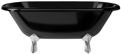Freistehende Jugendstil Retro Stil Badewanne Schwarz Silber