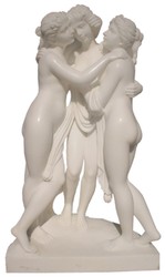Casa Padrino Jugendstil Marmor Skulptur Figur 3 Frauen Grau