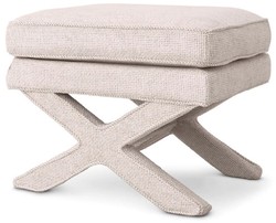 Rechteckiger Luxus Hocker Sitzhocker Kreuzhocker Cremeweiß