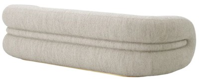 Casa Padrino Luxus Sofa Hellgrau / Messing 230 cm - Luxus Wohnzimmer & Hotel Möbel
