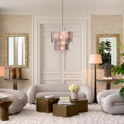 Casa Padrino canapé de luxe gris clair / laiton 230 cm - Meubles de salon & hôtel de luxe