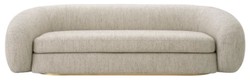 Casa Padrino canapé de luxe gris clair / laiton 230 cm - Meubles de salon & hôtel de luxe