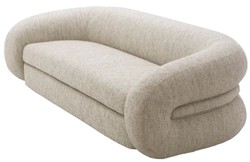 Casa Padrino canapé de luxe gris clair / laiton 230 cm - Meubles de salon & hôtel de luxe