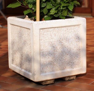 Casa Padrino vaso da fiori in cemento rosa 42 x 42 x A. 44 cm - Vaso per piante quadrata in cemento