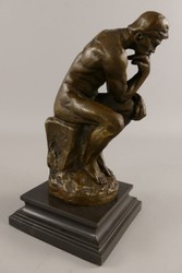 Casa Padrino Art Deco Bronze Decorative Figure The Thinker Bronze / Black H. 26 cm