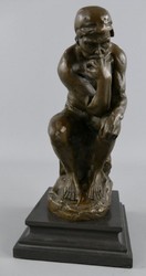 Casa Padrino Art Deco Bronze Decorative Figure The Thinker Bronze / Black H. 26 cm