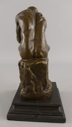 Casa Padrino Art Deco Bronze Decorative Figure The Thinker Bronze / Black H. 26 cm