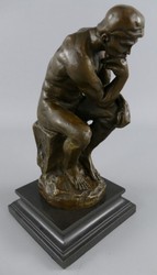 Casa Padrino Art Deco Bronze Decorative Figure The Thinker Bronze / Black H. 26 cm