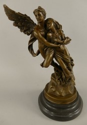 Casa Padrino Art Nouveau Bronze Decorative Figure Armor & Psyche Bronze / Black H. 31 cm