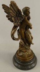Casa Padrino Art Nouveau Bronze Decorative Figure Armor & Psyche Bronze / Black H. 31 cm