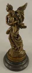 Casa Padrino Art Nouveau Bronze Decorative Figure Armor & Psyche Bronze / Black H. 31 cm
