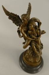 Casa Padrino Art Nouveau Bronze Decorative Figure Armor & Psyche Bronze / Black H. 31 cm