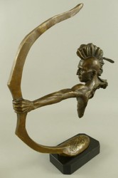 Casa Padrino scultura decorativa in bronzo di lusso indiano con arco bronzo / nero A. 42 cm
