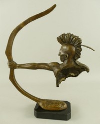 Casa Padrino scultura decorativa in bronzo di lusso indiano con arco bronzo / nero A. 42 cm