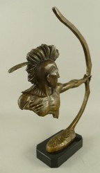 Casa Padrino scultura decorativa in bronzo di lusso indiano con arco bronzo / nero A. 42 cm