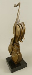 Casa Padrino escultura decorativa de bronce violín bronce / negro A. 41 cm - Decoración de escritorio abstracta