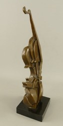 Casa Padrino escultura decorativa de bronce violín bronce / negro A. 41 cm - Decoración de escritorio abstracta
