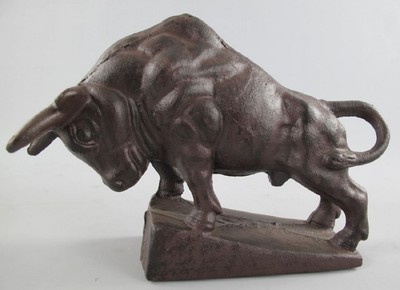 Casa Padrino figurine décorative en métal taureau marron 27 cm - Figurine de décoration de bureau
