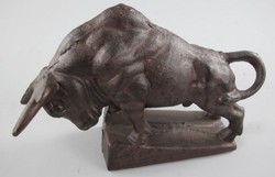 Casa Padrino figurine décorative en métal taureau marron 27 cm - Figurine de décoration de bureau