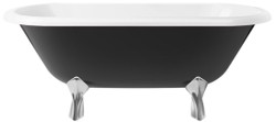 Casa Padrino vasca da bagno Art Nouveau nero / bianco / argento 170 cm - Vasca da bagno autoportante in stile retrò